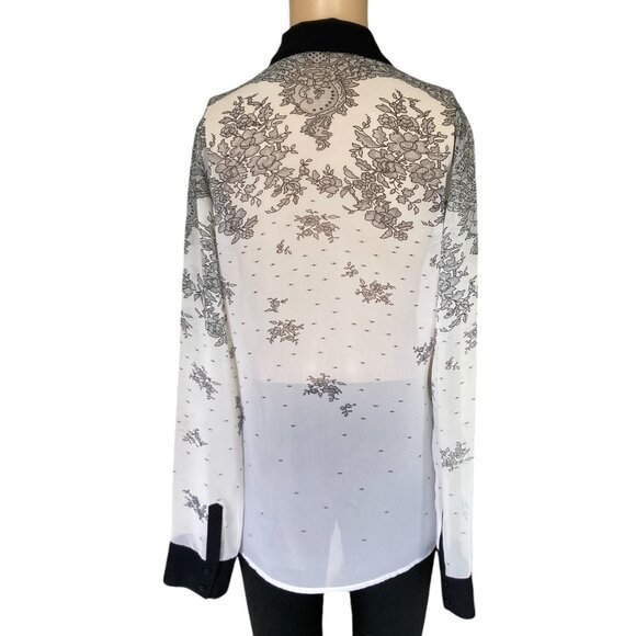 Guess Sheer Floral Size S Button-Down Blouse - Picture 3 of 9